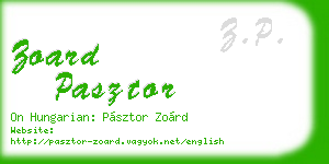 zoard pasztor business card